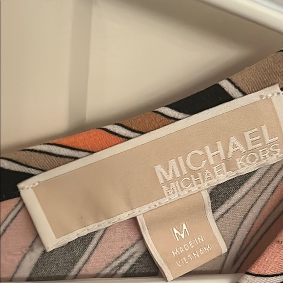 MICHAEL Michael Kors Coral and Black Lined Dress Long Sleeve, size M - Picture 5 of 6